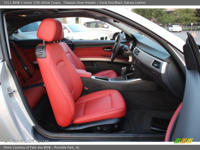 Titanium Silver Metallic / Coral Red/Black Dakota Leather 2011 BMW 3 Series 328i xDrive Coupe