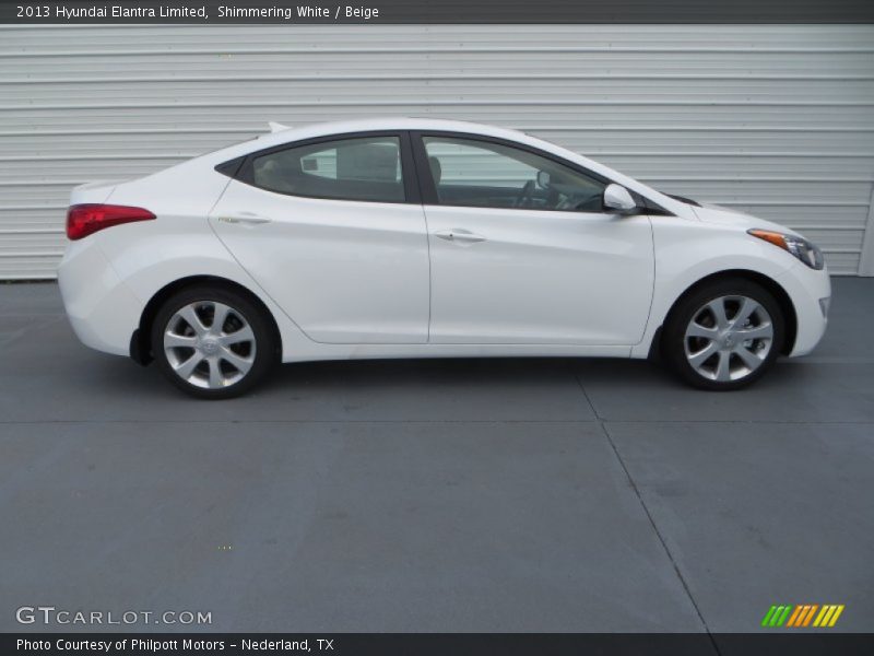 Shimmering White / Beige 2013 Hyundai Elantra Limited