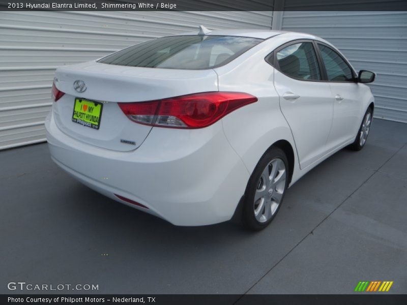 Shimmering White / Beige 2013 Hyundai Elantra Limited