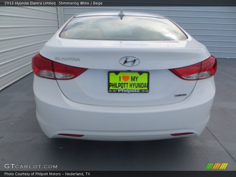 Shimmering White / Beige 2013 Hyundai Elantra Limited