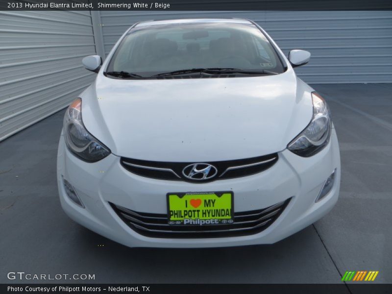 Shimmering White / Beige 2013 Hyundai Elantra Limited