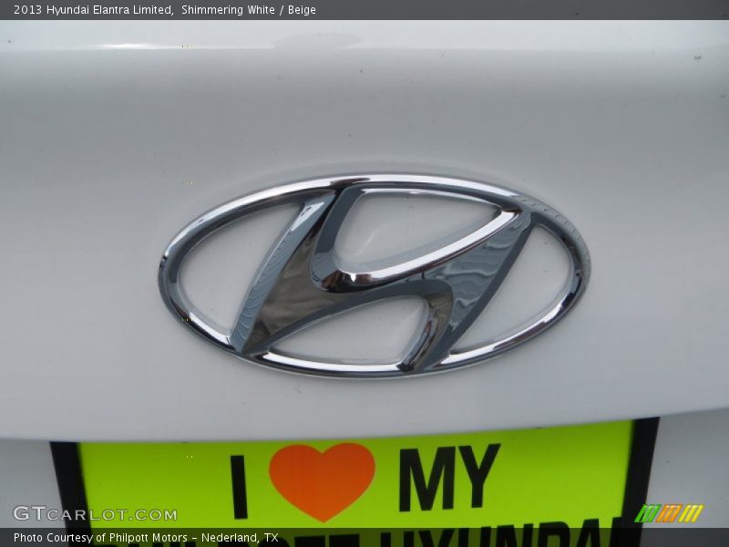 Shimmering White / Beige 2013 Hyundai Elantra Limited