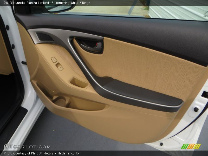Shimmering White / Beige 2013 Hyundai Elantra Limited