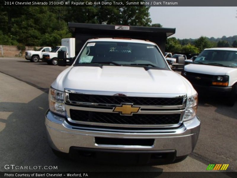 Summit White / Dark Titanium 2014 Chevrolet Silverado 3500HD WT Regular Cab 4x4 Dump Truck