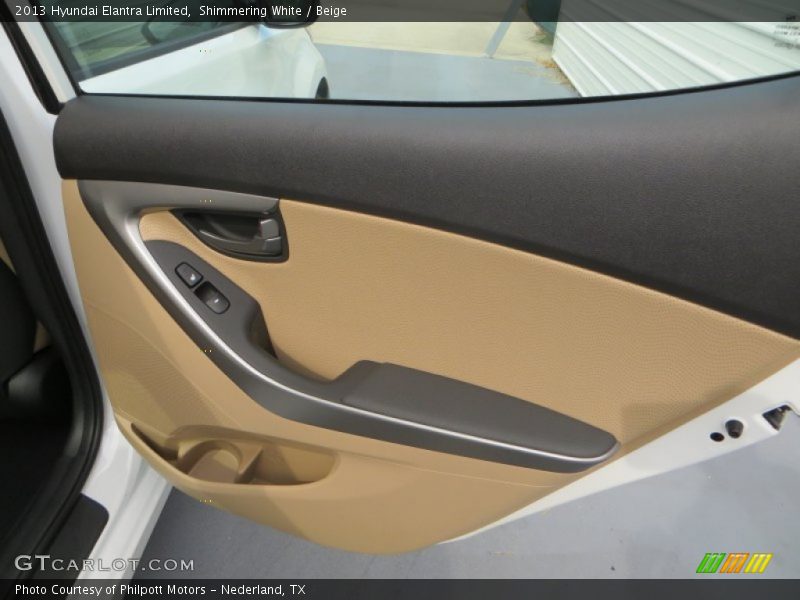 Shimmering White / Beige 2013 Hyundai Elantra Limited