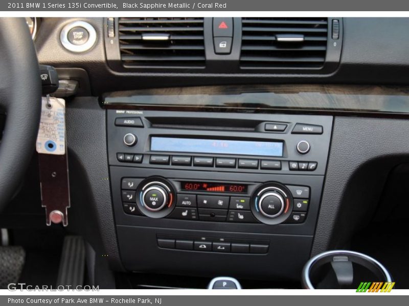 Black Sapphire Metallic / Coral Red 2011 BMW 1 Series 135i Convertible