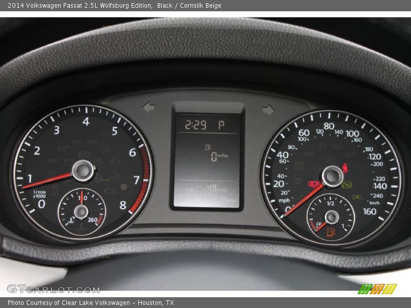 Black / Cornsilk Beige 2014 Volkswagen Passat 2.5L Wolfsburg Edition
