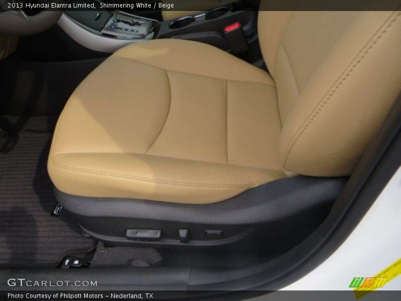 Shimmering White / Beige 2013 Hyundai Elantra Limited