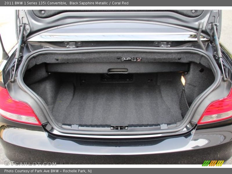 Black Sapphire Metallic / Coral Red 2011 BMW 1 Series 135i Convertible