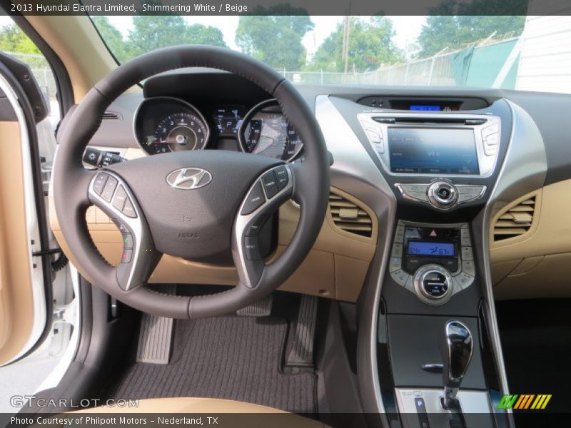 Shimmering White / Beige 2013 Hyundai Elantra Limited