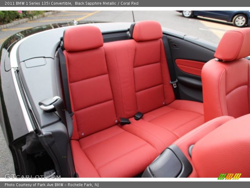 Black Sapphire Metallic / Coral Red 2011 BMW 1 Series 135i Convertible