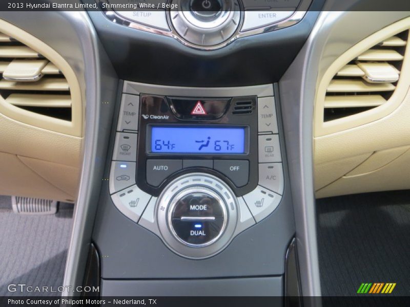 Shimmering White / Beige 2013 Hyundai Elantra Limited