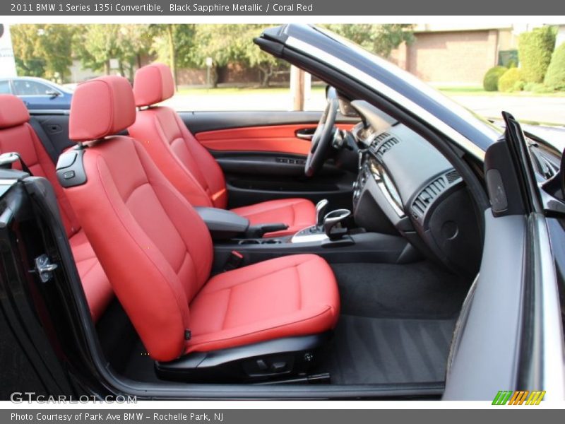 Black Sapphire Metallic / Coral Red 2011 BMW 1 Series 135i Convertible