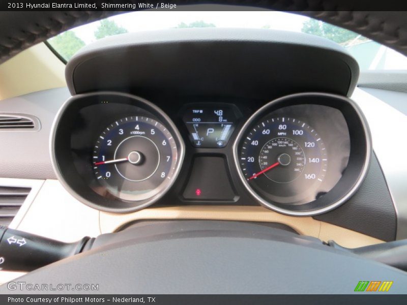 Shimmering White / Beige 2013 Hyundai Elantra Limited