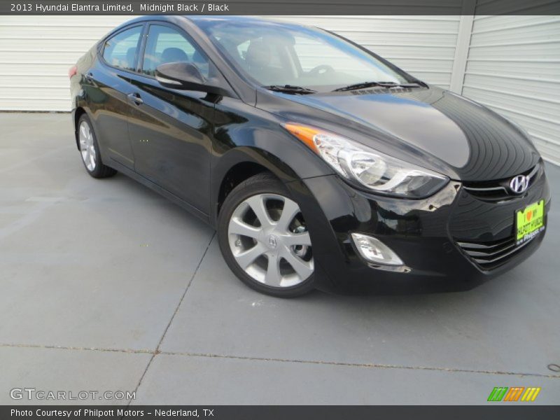 Midnight Black / Black 2013 Hyundai Elantra Limited