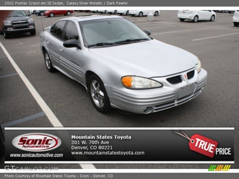 Galaxy Silver Metallic / Dark Pewter 2002 Pontiac Grand Am SE Sedan