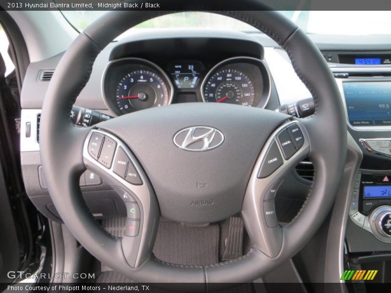 Midnight Black / Black 2013 Hyundai Elantra Limited