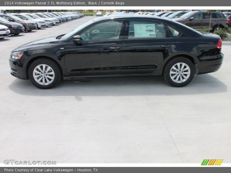 Black / Cornsilk Beige 2014 Volkswagen Passat 2.5L Wolfsburg Edition