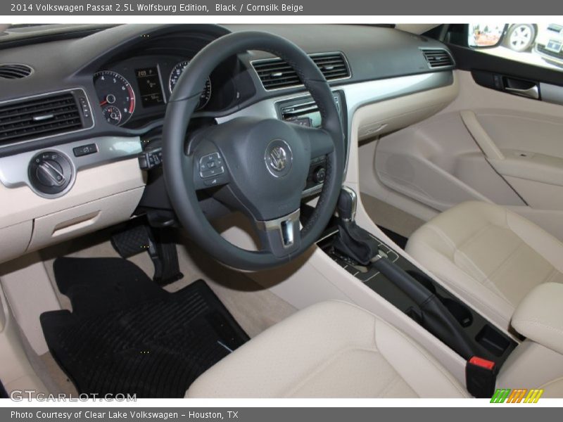 Black / Cornsilk Beige 2014 Volkswagen Passat 2.5L Wolfsburg Edition