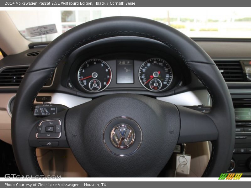 Black / Cornsilk Beige 2014 Volkswagen Passat 2.5L Wolfsburg Edition