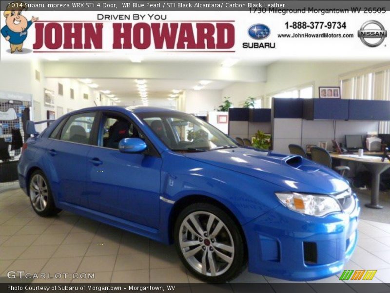 WR Blue Pearl / STI Black Alcantara/ Carbon Black Leather 2014 Subaru Impreza WRX STi 4 Door