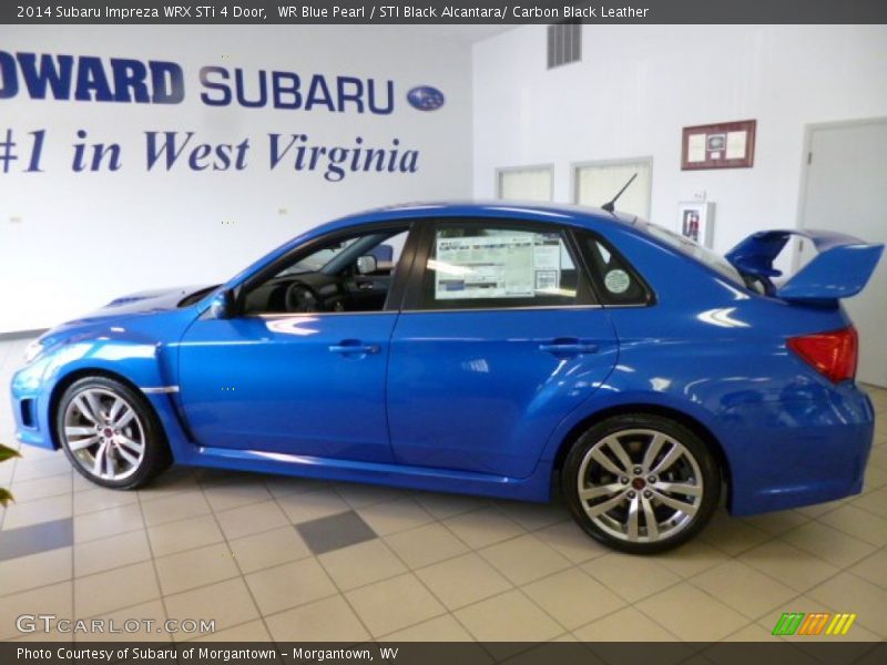 WR Blue Pearl / STI Black Alcantara/ Carbon Black Leather 2014 Subaru Impreza WRX STi 4 Door