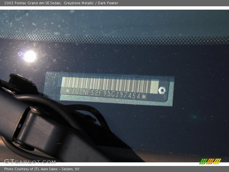 Greystone Metallic / Dark Pewter 2003 Pontiac Grand Am SE Sedan