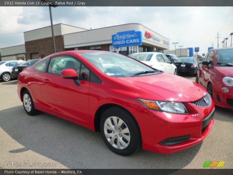 Rallye Red / Gray 2012 Honda Civic LX Coupe