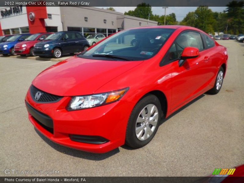 Rallye Red / Gray 2012 Honda Civic LX Coupe