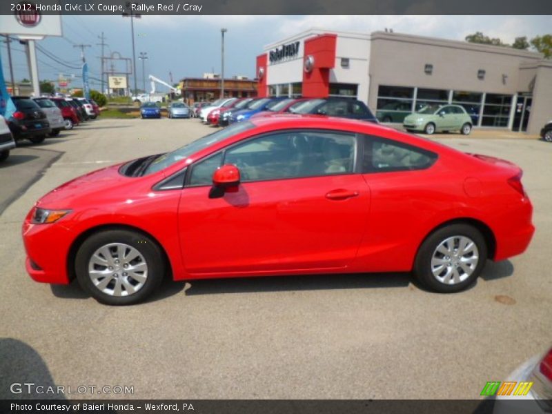 Rallye Red / Gray 2012 Honda Civic LX Coupe