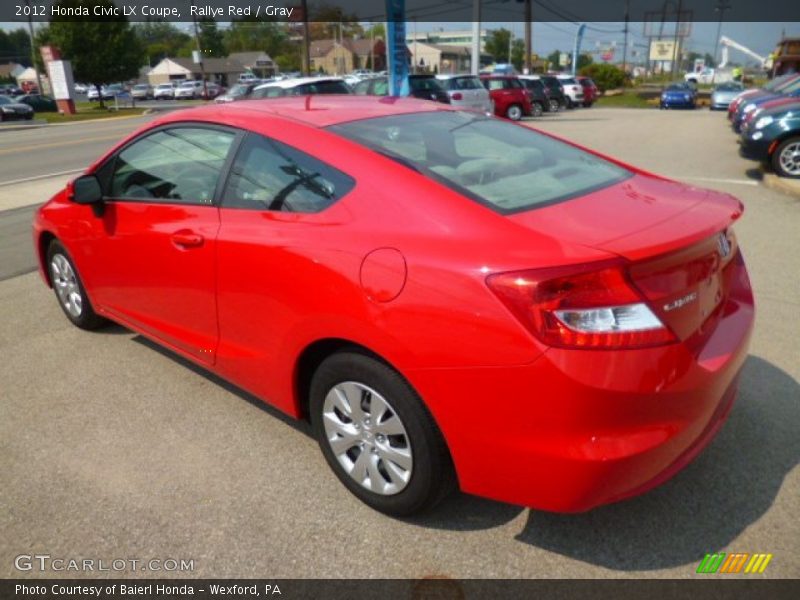 Rallye Red / Gray 2012 Honda Civic LX Coupe
