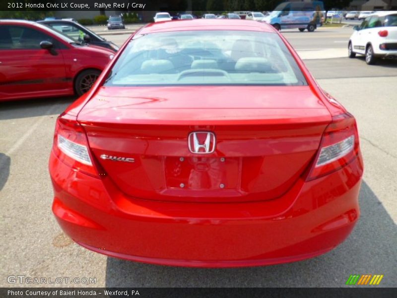 Rallye Red / Gray 2012 Honda Civic LX Coupe