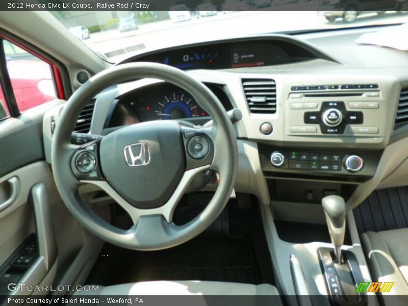 Rallye Red / Gray 2012 Honda Civic LX Coupe