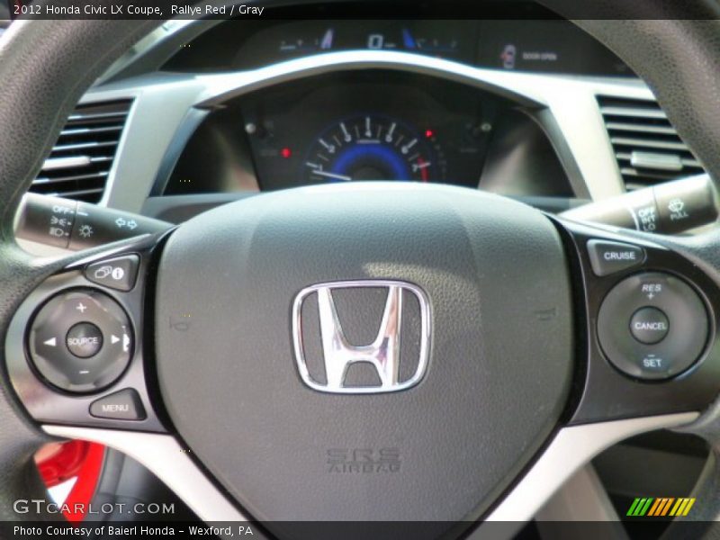 Rallye Red / Gray 2012 Honda Civic LX Coupe