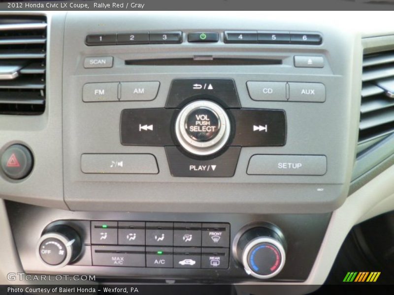 Rallye Red / Gray 2012 Honda Civic LX Coupe