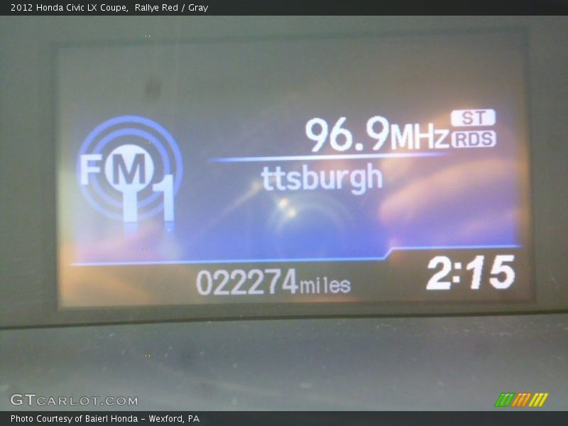 Rallye Red / Gray 2012 Honda Civic LX Coupe