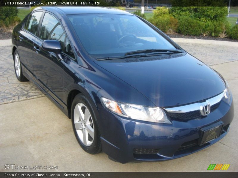 Royal Blue Pearl / Black 2010 Honda Civic LX-S Sedan