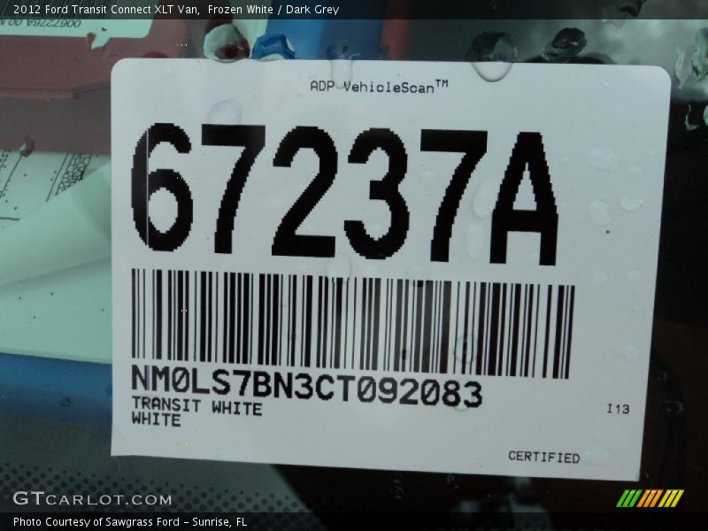 Frozen White / Dark Grey 2012 Ford Transit Connect XLT Van