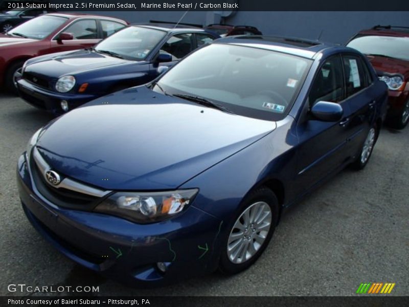 Marine Blue Pearl / Carbon Black 2011 Subaru Impreza 2.5i Premium Sedan