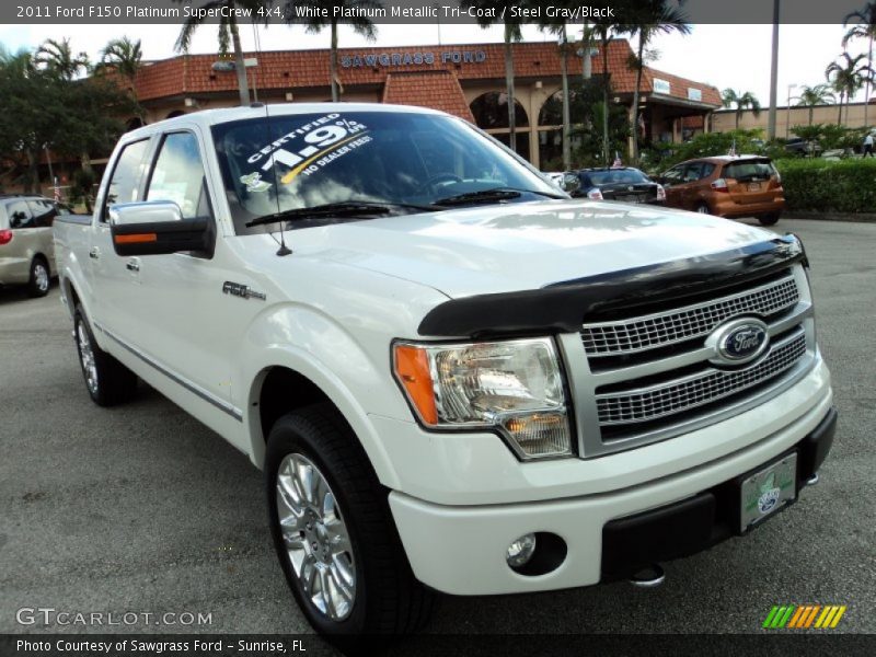 White Platinum Metallic Tri-Coat / Steel Gray/Black 2011 Ford F150 Platinum SuperCrew 4x4