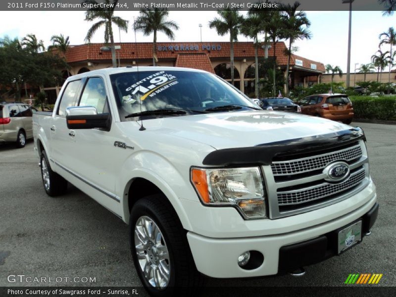 White Platinum Metallic Tri-Coat / Steel Gray/Black 2011 Ford F150 Platinum SuperCrew 4x4