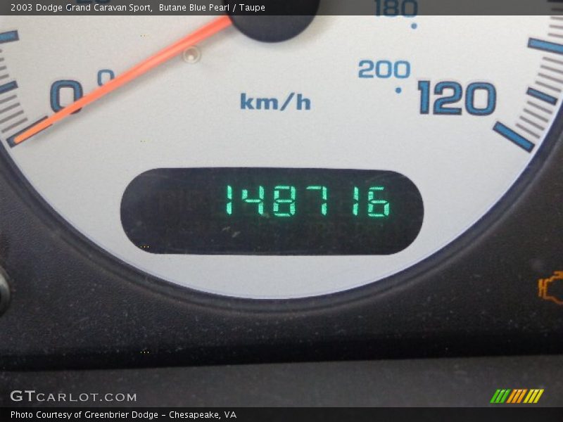 Butane Blue Pearl / Taupe 2003 Dodge Grand Caravan Sport