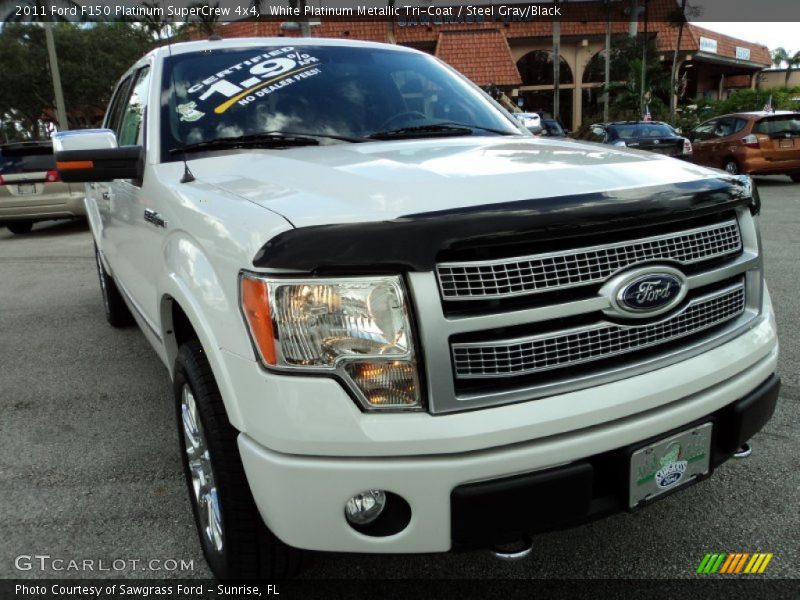White Platinum Metallic Tri-Coat / Steel Gray/Black 2011 Ford F150 Platinum SuperCrew 4x4