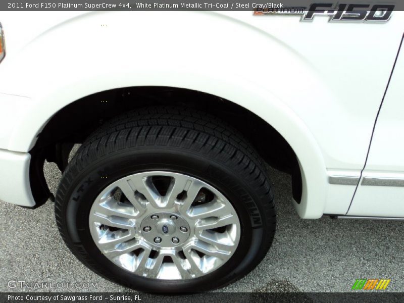 White Platinum Metallic Tri-Coat / Steel Gray/Black 2011 Ford F150 Platinum SuperCrew 4x4