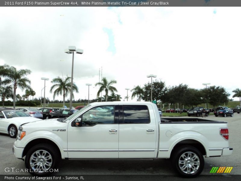White Platinum Metallic Tri-Coat / Steel Gray/Black 2011 Ford F150 Platinum SuperCrew 4x4