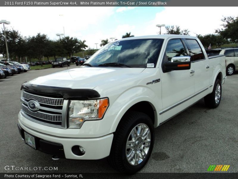 White Platinum Metallic Tri-Coat / Steel Gray/Black 2011 Ford F150 Platinum SuperCrew 4x4
