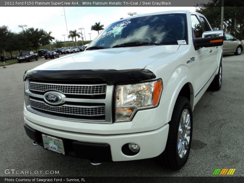 White Platinum Metallic Tri-Coat / Steel Gray/Black 2011 Ford F150 Platinum SuperCrew 4x4
