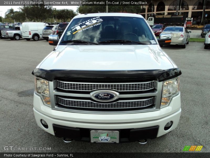 White Platinum Metallic Tri-Coat / Steel Gray/Black 2011 Ford F150 Platinum SuperCrew 4x4