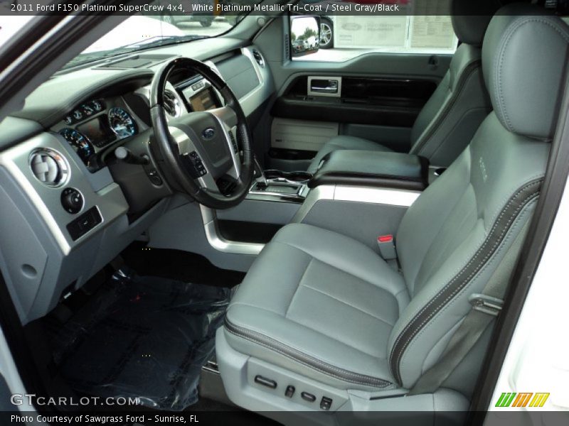 White Platinum Metallic Tri-Coat / Steel Gray/Black 2011 Ford F150 Platinum SuperCrew 4x4