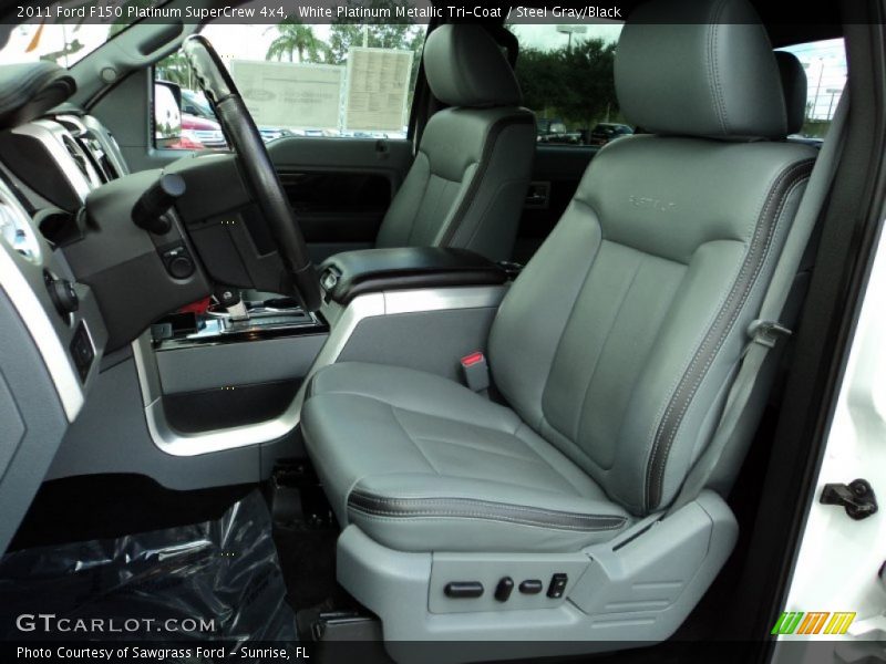 White Platinum Metallic Tri-Coat / Steel Gray/Black 2011 Ford F150 Platinum SuperCrew 4x4